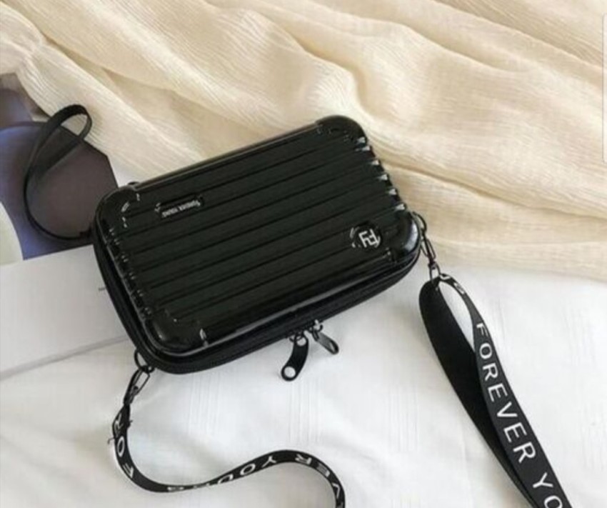 BATCAT Black, White Sling Bag forever young crossbody & Mini Suitcase Sling  Box Bag For Women's Bag