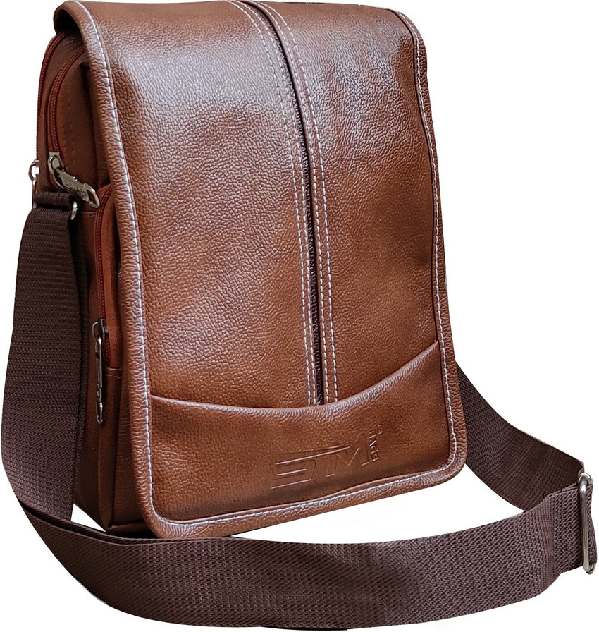 SM BAGS Tan Sling Bag Side Bag For Men Sling Bag Crossbody Tablet Messenger Bag Office Travel Tan Price in India Flipkart