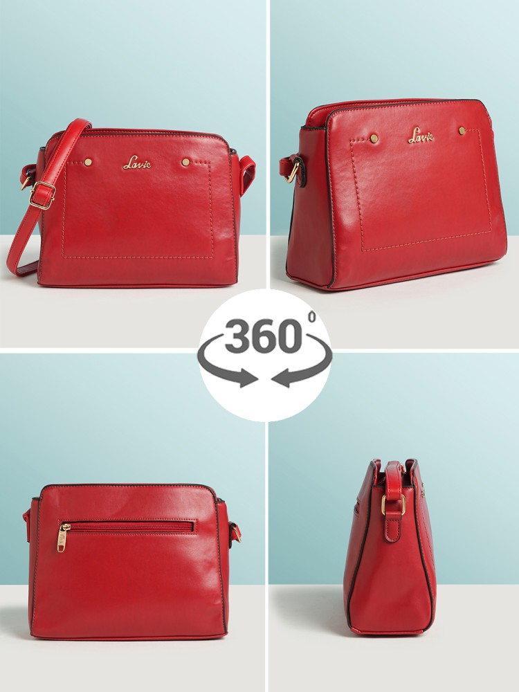 LAVIE Red Sling Bag JEFFREY CSB DECO STCH RED Price in India