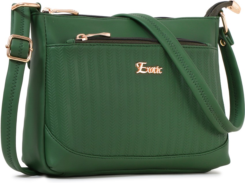 Exotic Green Gold Sling Bag Pop colour Sling bag Dark Green