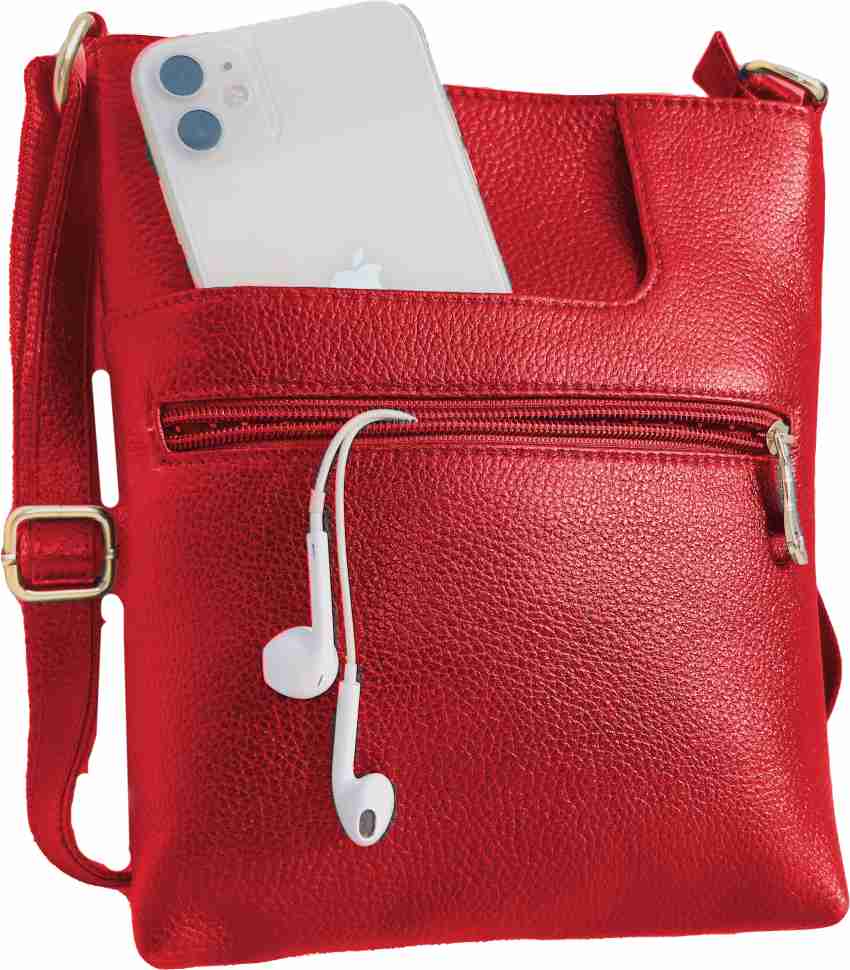Amiro Red Sling Bag Sling Messenger Bag for Men I Multipurpose