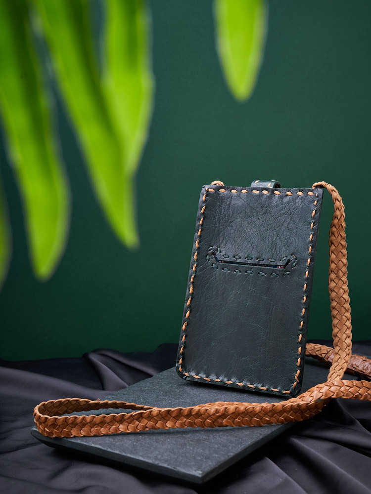 fabindia Green Sling Bag Mobile Pouch Green Price in India