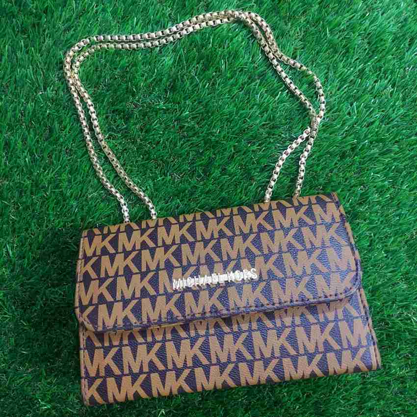 KARUN Brown Black Gold Sling Bag Michael Kors High Quality Replica Handbag for Women and Girls Black Gild Price in India Flipkart