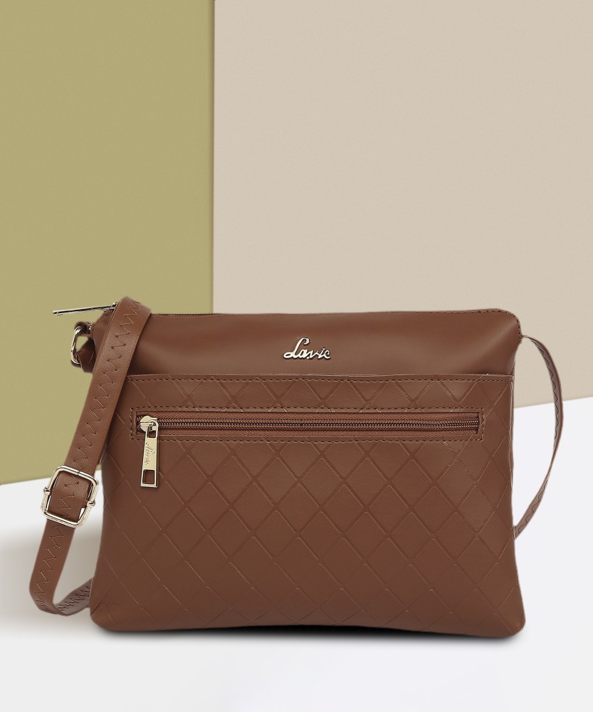 LAVIE Tan Sling Bag Slimcroc Topzip Sling Bag Tan Price in India Flipkart