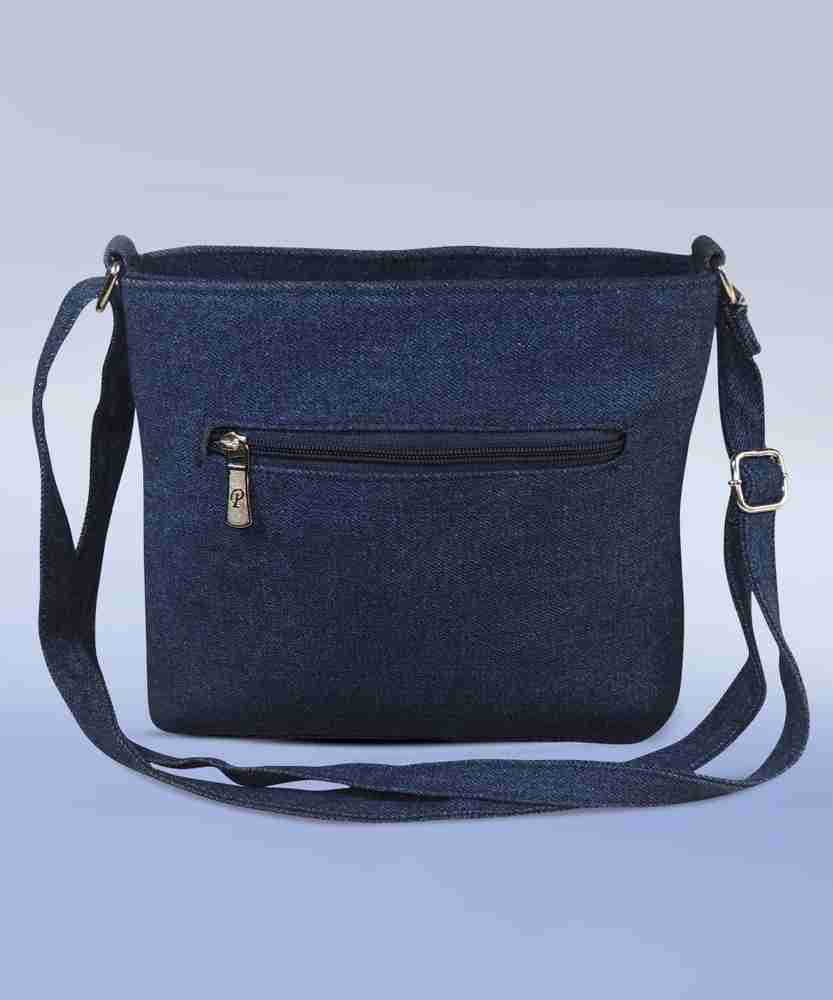 Bagathon India Blue Sling Bag Blue Jeans Side Sling Bag For Girls