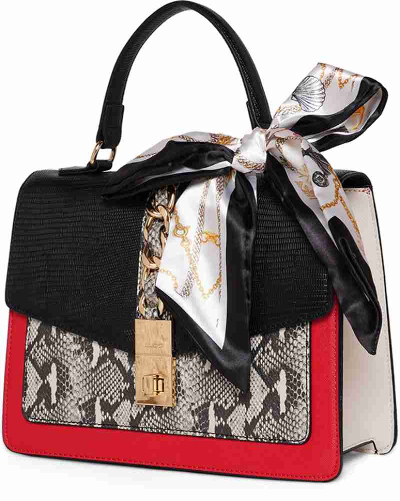 Buy ALDO Women Black Red Hand held Bag Black Online Best Price