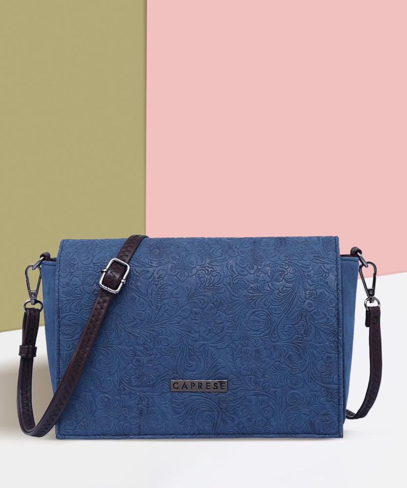 Caprese blue solid sling bag on sale