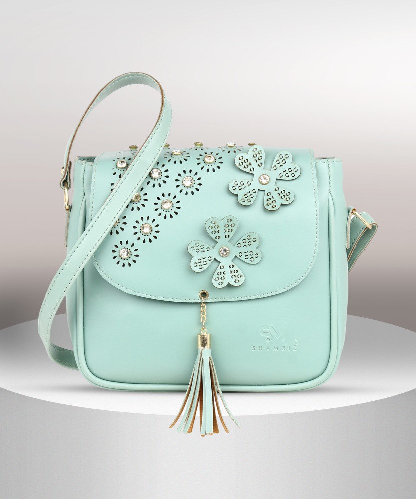 SHAMRIZ Clear Sling Bag Women s Girl s Flap Over Sling Bag Ladies Purse Handbag Cross body Sling SEA GREEN Price in India Flipkart