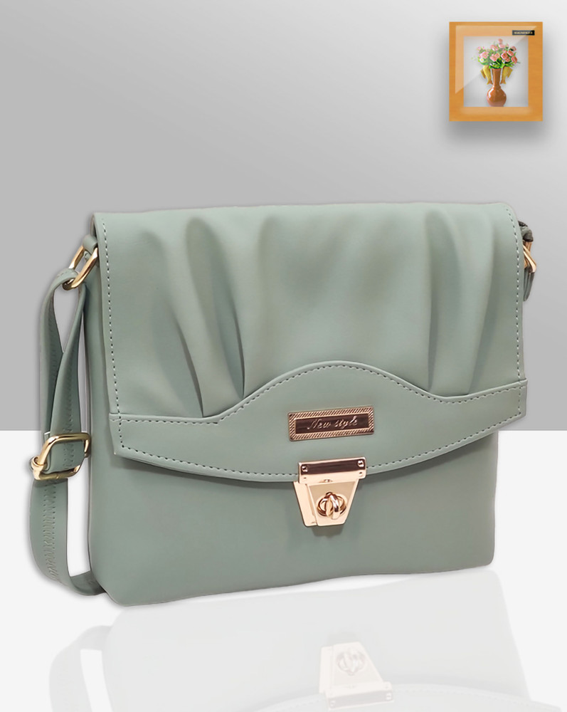 magnifique Green Sling Bag Green womens party wear sling bags