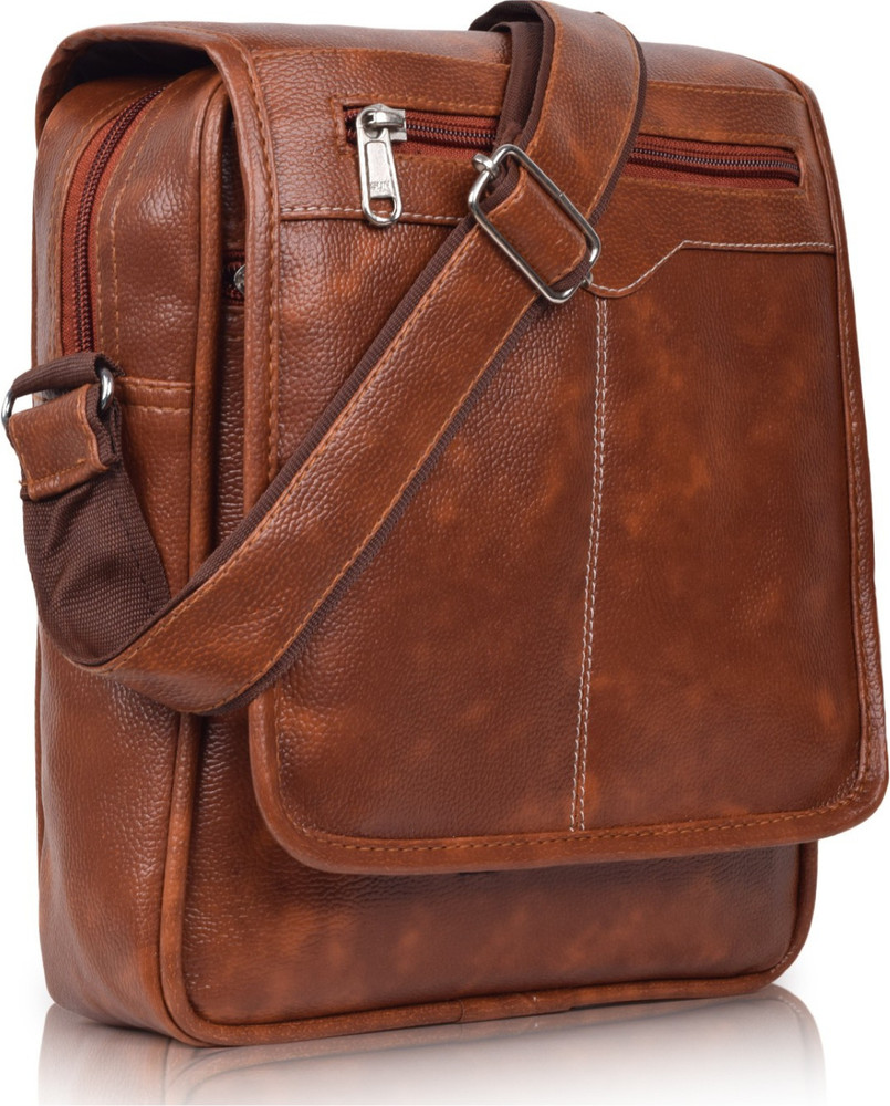 Martucci Tan Sling Bag Shoulder Side Sling Bag for Men and Women Cross Body Bag Unsex Sling Bag Tan Price in India Flipkart
