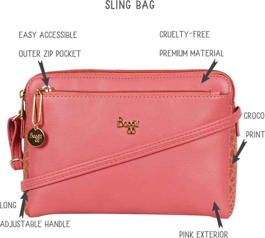 Baggit pink hotsell sling bag