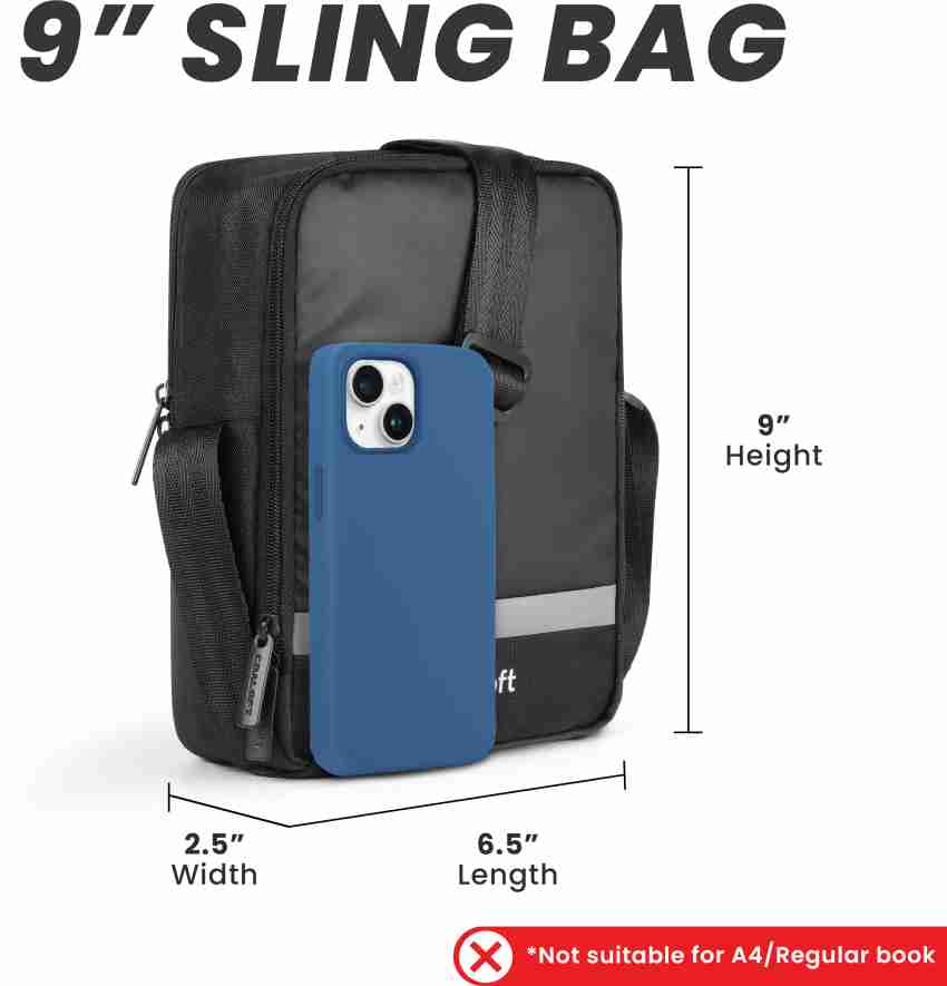 CRALOFT Grey Sling Bag Side Bag For Men / Sling Bag / Crossbody Tablet  Messenger Bag Office Travel (S2) Olive Grey, Black - Price in India