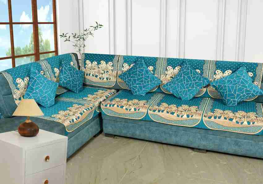 SAWNA HOMES Chenille, Velvet Embroidered Sofa Cover Price in India