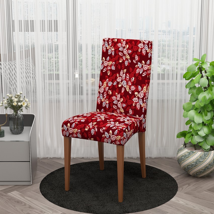 Cortina Spandex Stretchable Beige Geometric Print Polyester Chair