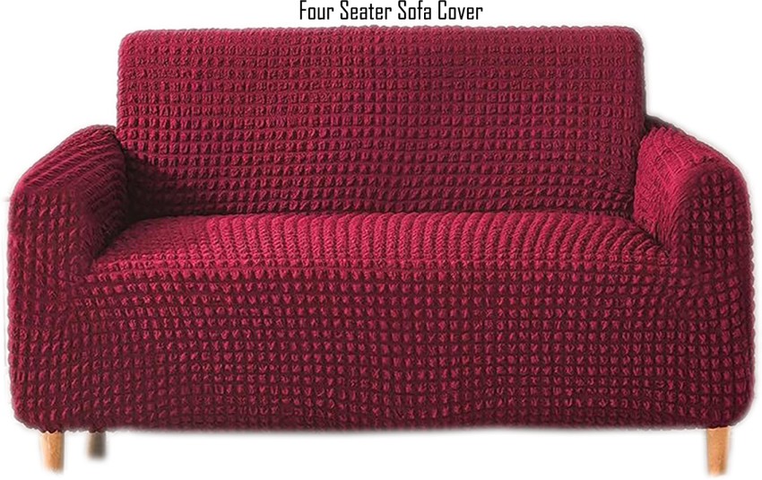 Cortina Home Sofa Cover Red Stripes(pack of 2)