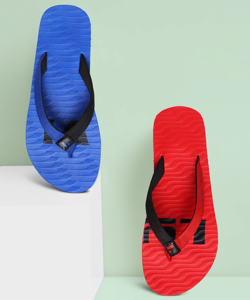 LYVI Men Red Blue Color Casual Men s Flip Flop Pack of 2