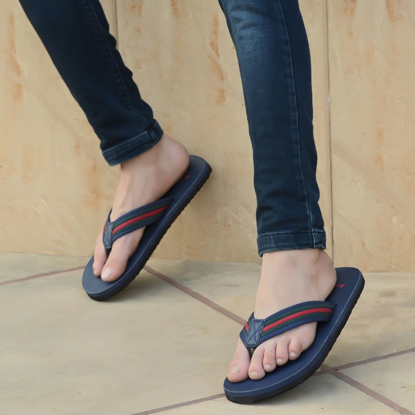 Blue mens flip online flops