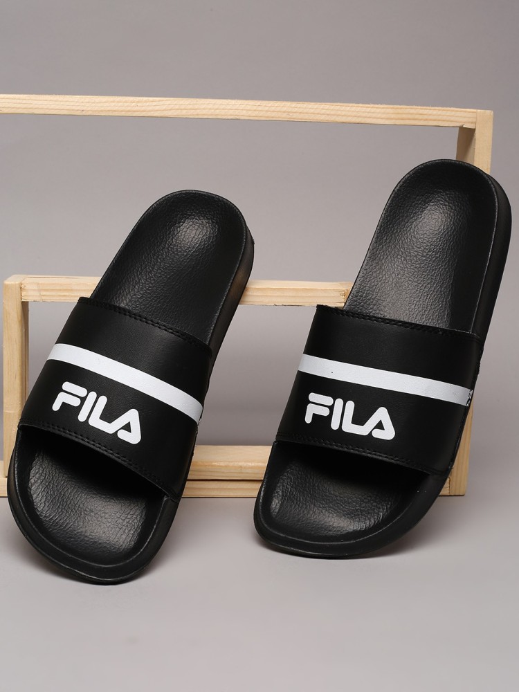 Fila store black slides