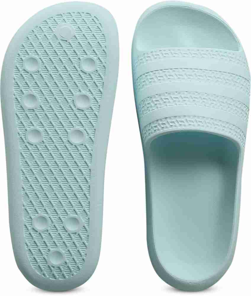 Green adidas 2024 slides womens