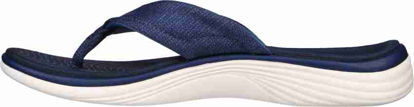 Navy skechers flip online flops