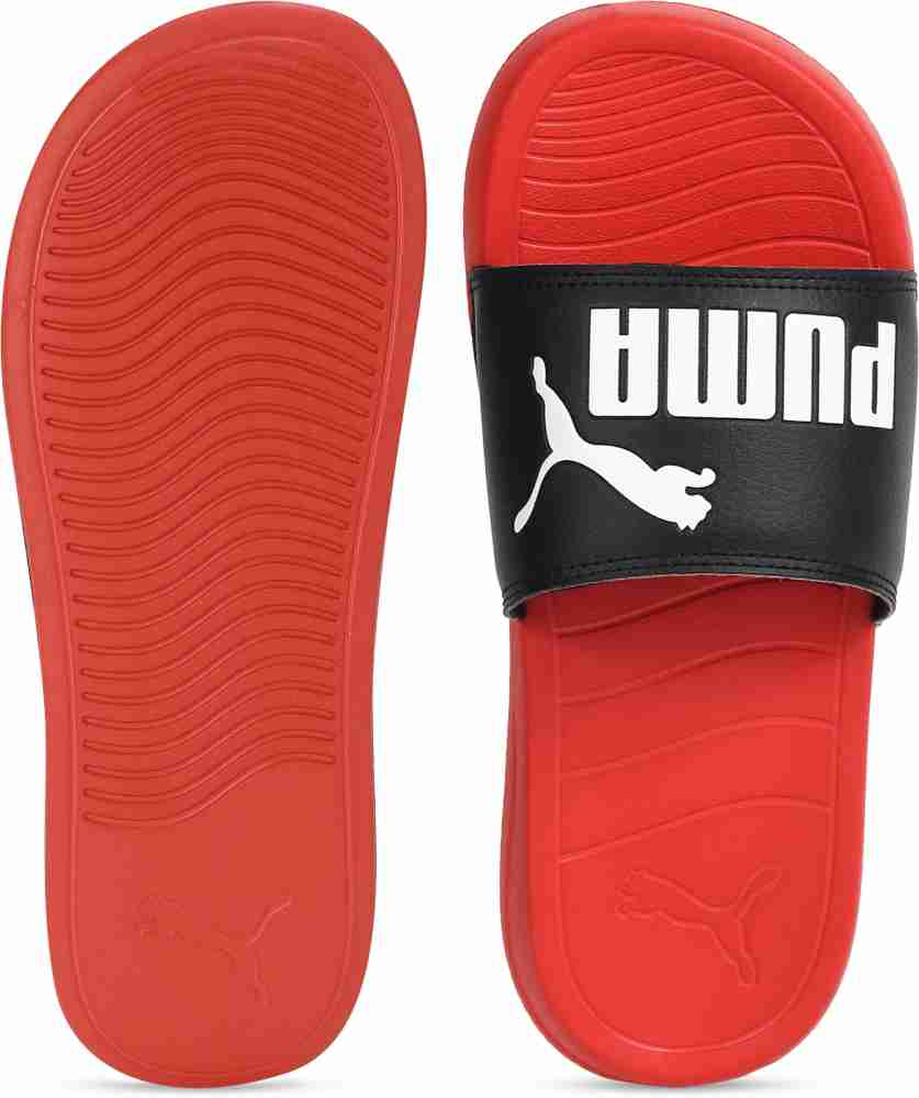 Black and best sale red nike slides