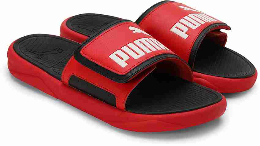 Puma fur slides red clearance