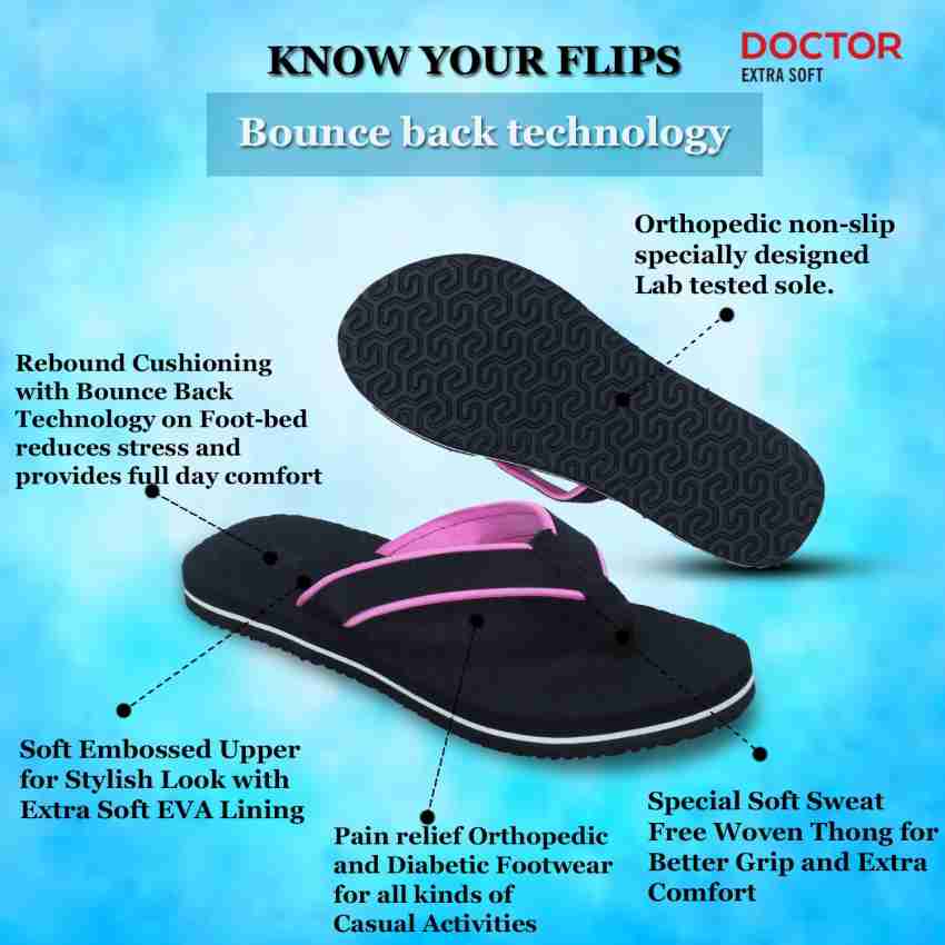 DOCTOR EXTRA SOFT Doctor Slippers for Women Orthopedic Diabetic Pregnancy  Non Slip Lightweight Comfortable Flat Casual Stylish Dr Chappals and House