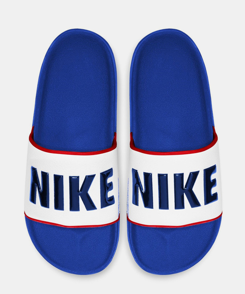 Nike slides red white and blue best sale