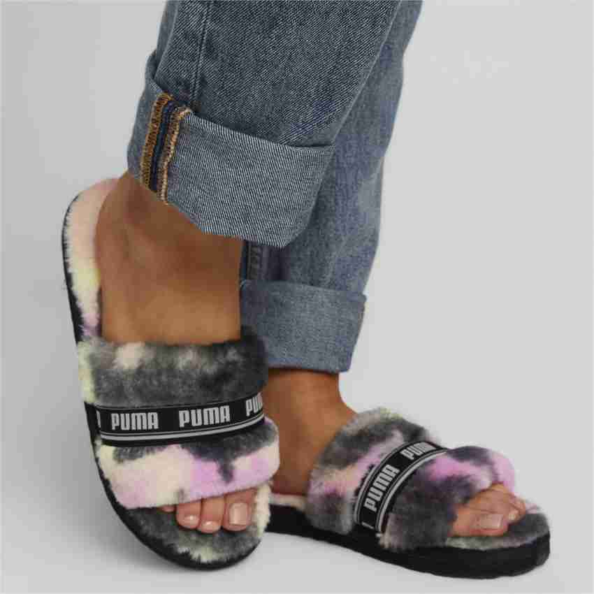 Fluffy discount slides puma