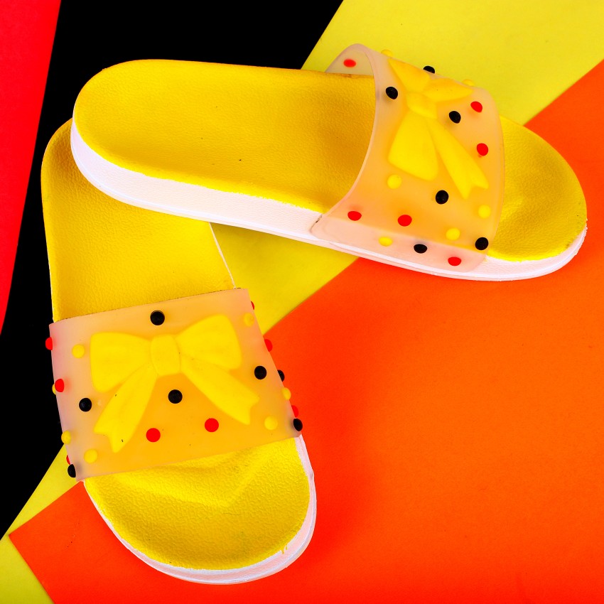 Girls yellow flip discount flops