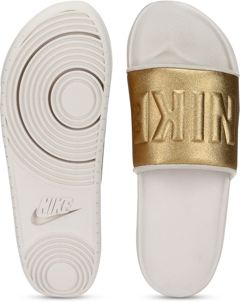 Nike slides women gold store