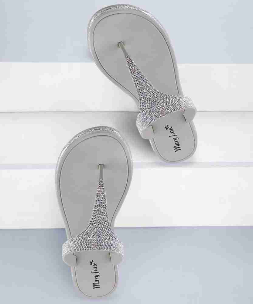 Silver sparkly flip flops hot sale