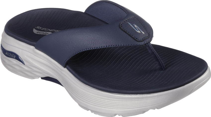 Skechers navy 2024 flip flops