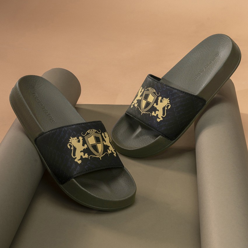 Mens red versace online slides