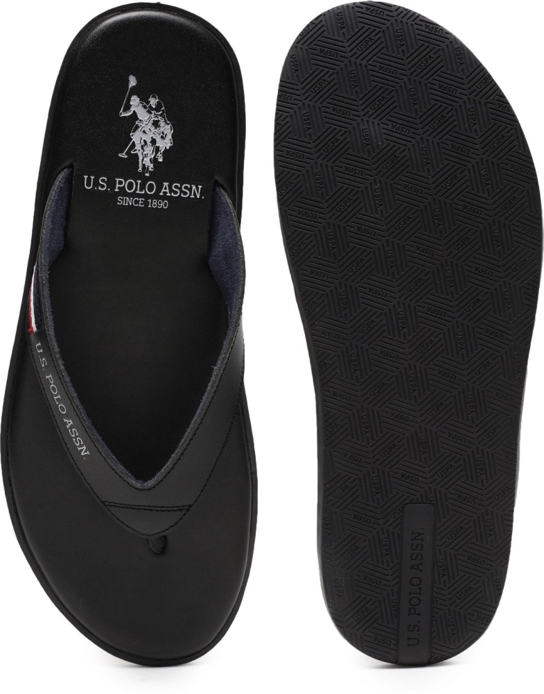 Mens polo 2024 slippers black