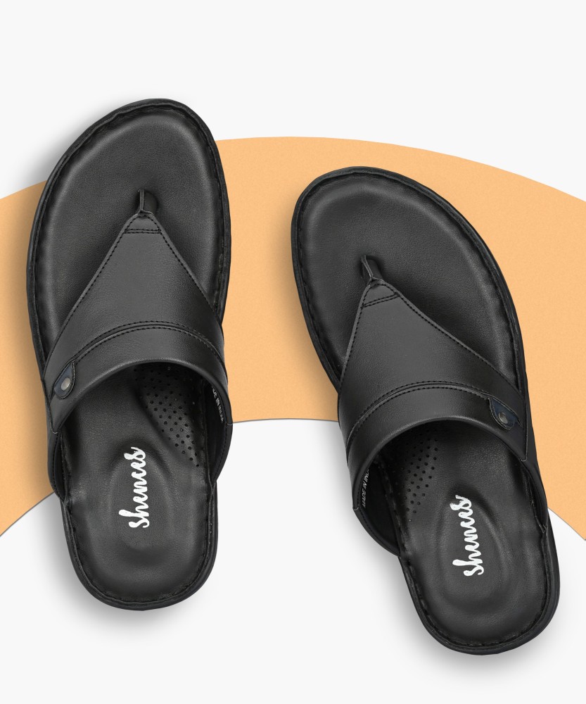 Shences black leather slippers new arrivals