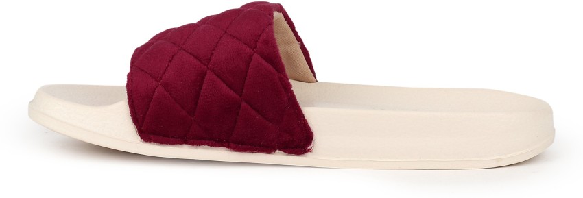 Burgundy ugg online slides