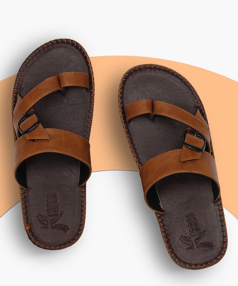 Kraasa Men Men Synthetic Leather Chappal Brown Flip Flops Buy