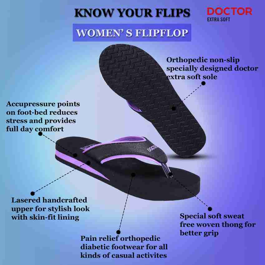 DOCTOR EXTRA SOFT Women DOCTOR EXTRA SOFT Ortho Care Diabetic Orthopaedic Comfort Dr Slippers and Flipflops For Women s and Girl s Flip Flops