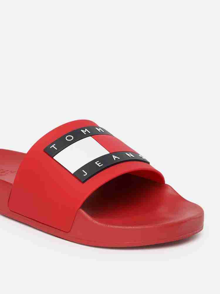 Red tommy 2024 hilfiger slides