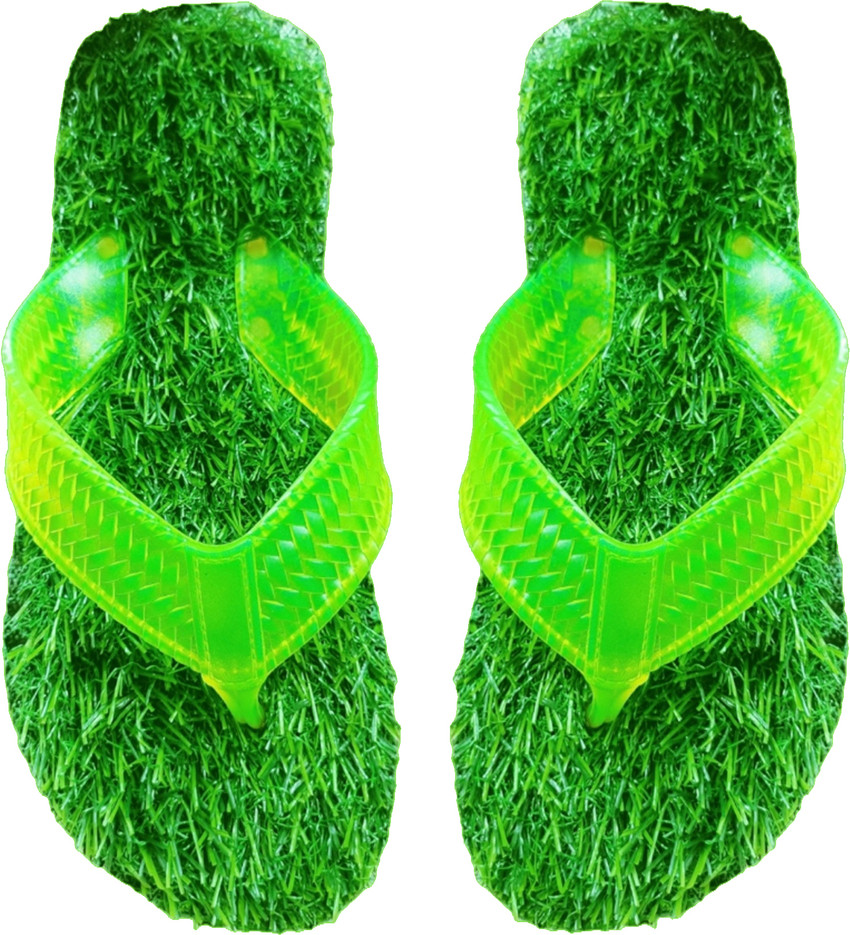 Neon green flip flops sales