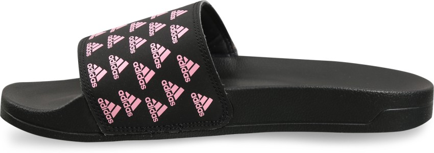 Adidas slides discount black and pink