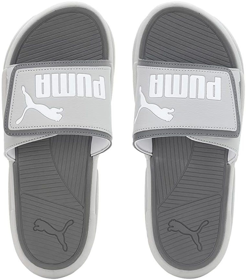 Grey puma slides store for sale