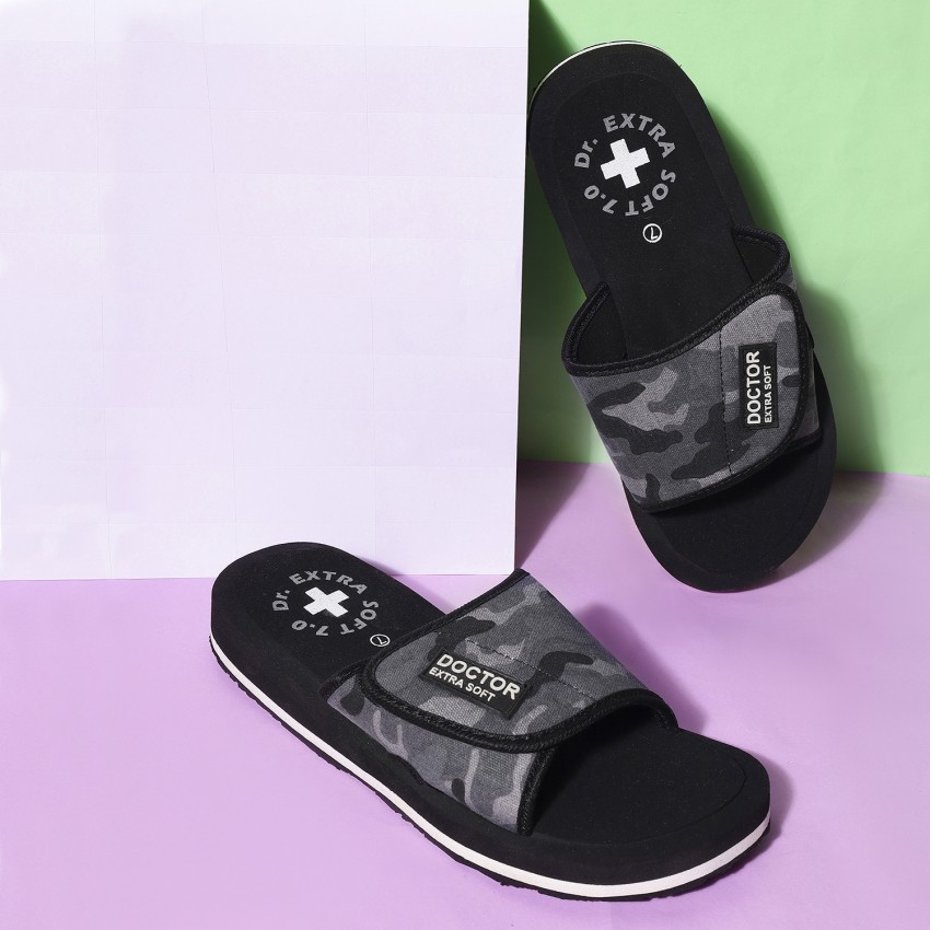 Mens slippers with velcro strap hot sale