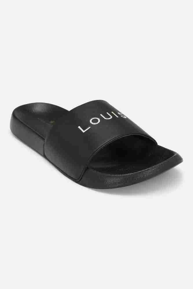 Louis Vuitton Black and White Velvet Monogram Sandals