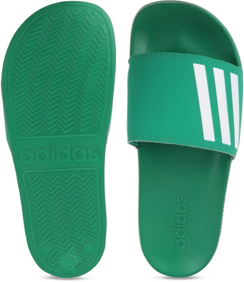 Adidas green 2024 flip flops