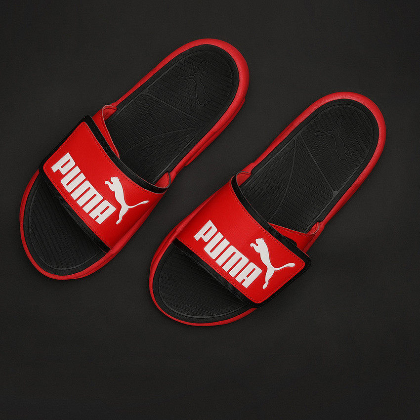 Puma fur slides sales red