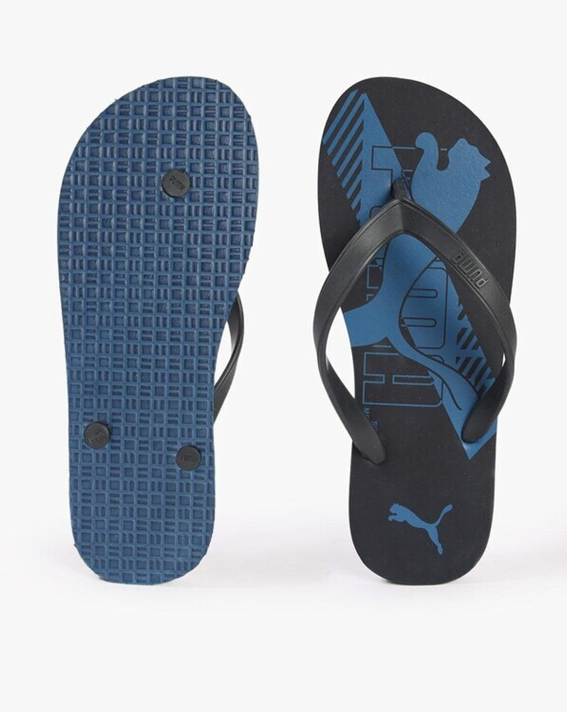 Puma navy blue flip flops sale
