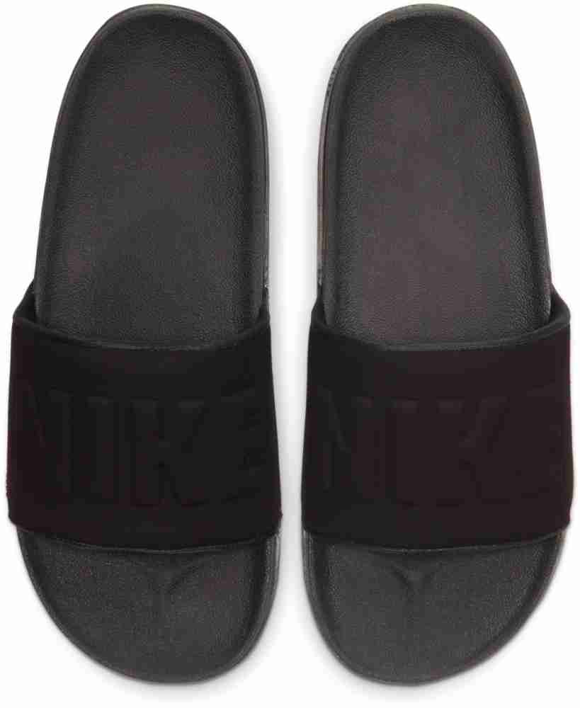 Nike slides best sale blue and black