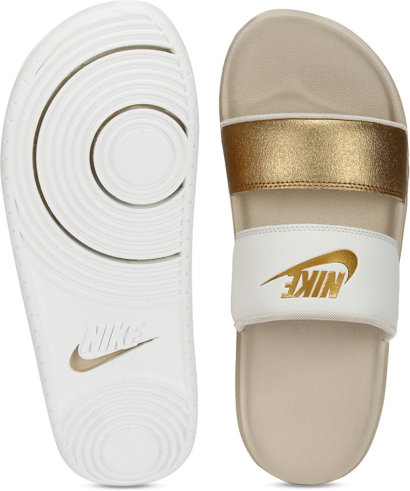 White and gold nike slides new arrivals